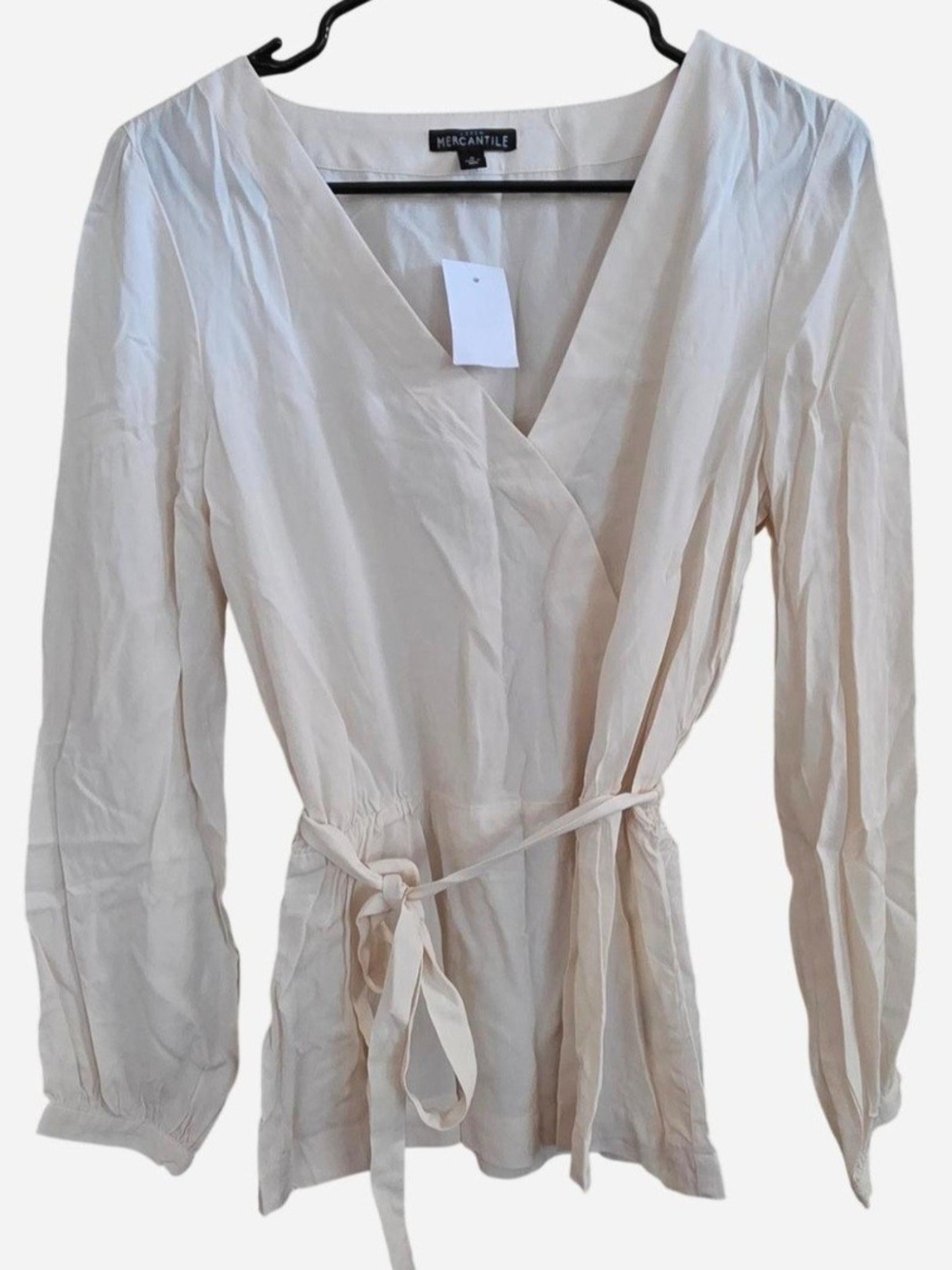 J.Crew Mercantile Cream Wrap Top
